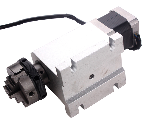 แกน A มินิ CNC แบบ L หัวจับ 50 mm type 4th-Axis Router Rotational Rotary A-Axis +Tailstock Engraving