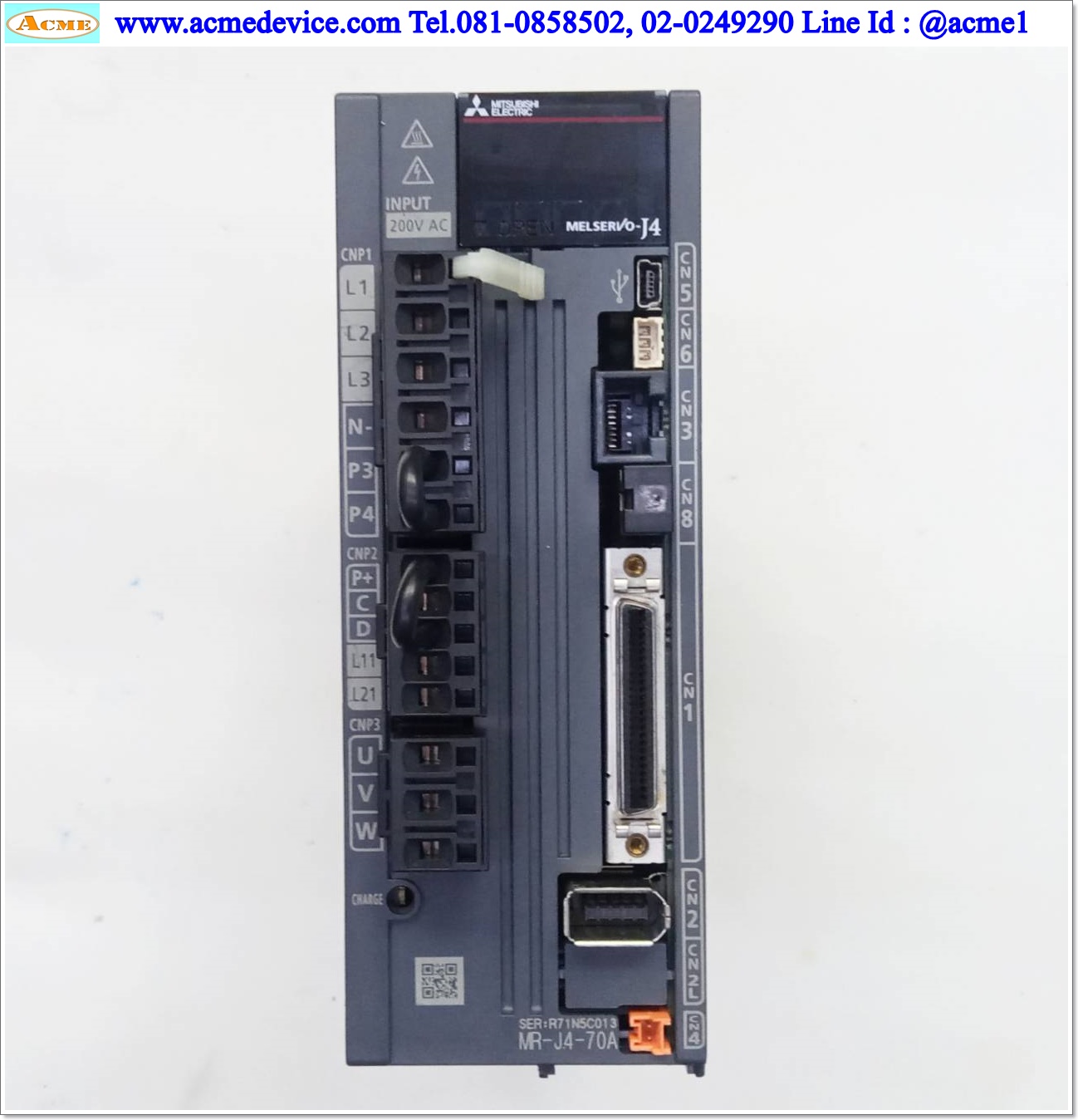 Servo Drive Mitsubishi รุ่น MR-J4-70A & Motor HG-KR73, 750W