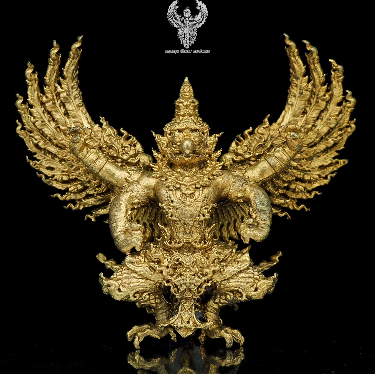 พญาครุฑ รุ่น.ดวงตรามหาเดช หลวงปู่ต๋อง วัดวิมุตติธรรม จ.นครราชสีมา เนื้อทองระฆังโบราณ ยิงทราย