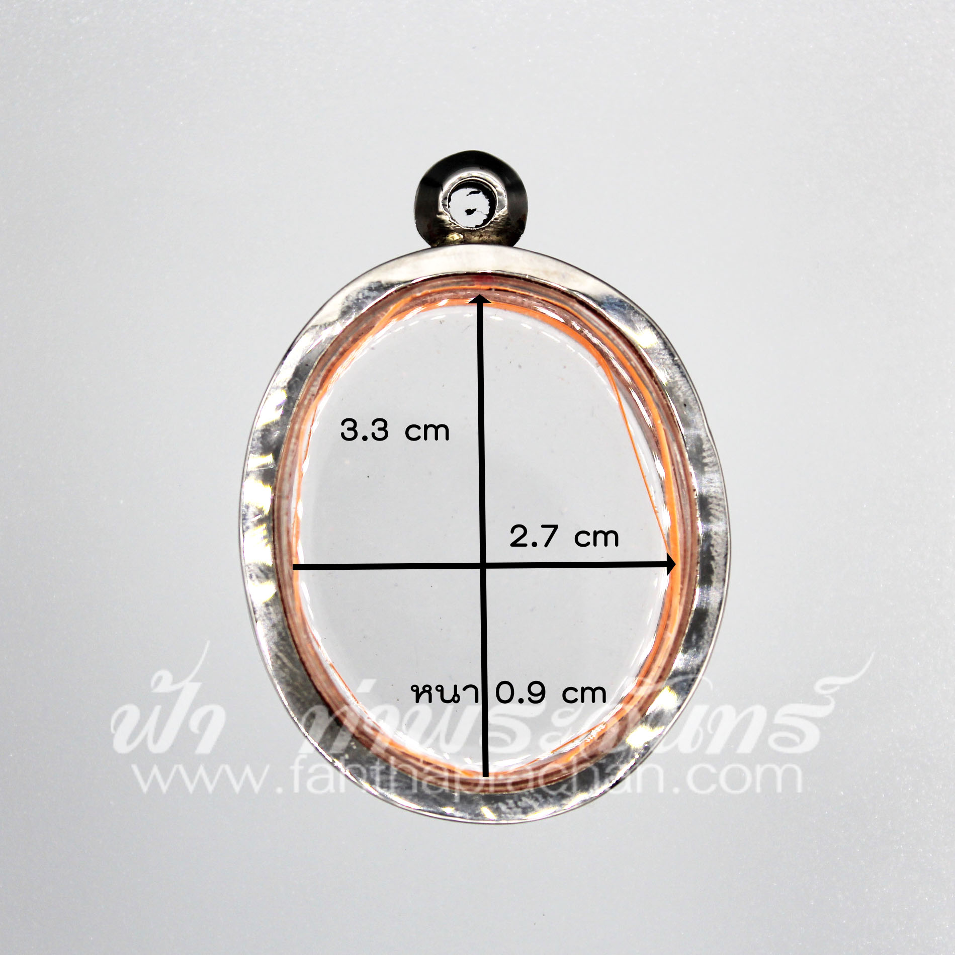 ตลับเหรียญล็อกเก็ต สองหน้า สแตนเลสพุก ขนาด 2.7 x 3.3 cm