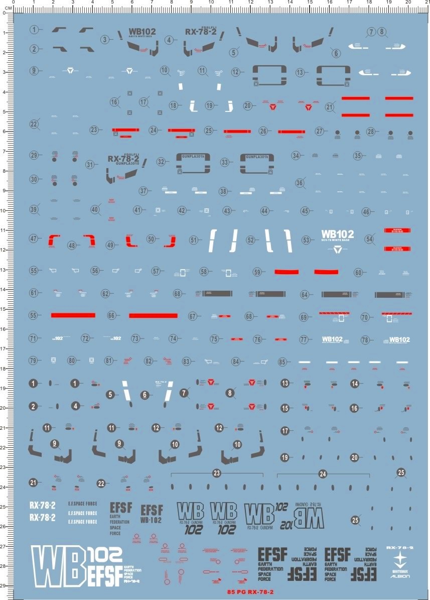 MG RX 78-2 WATER DECAL ดีคอลน้ำ อาร์เอ็กซ์ 78-2 [ไม่ใช่ VER.3.0]