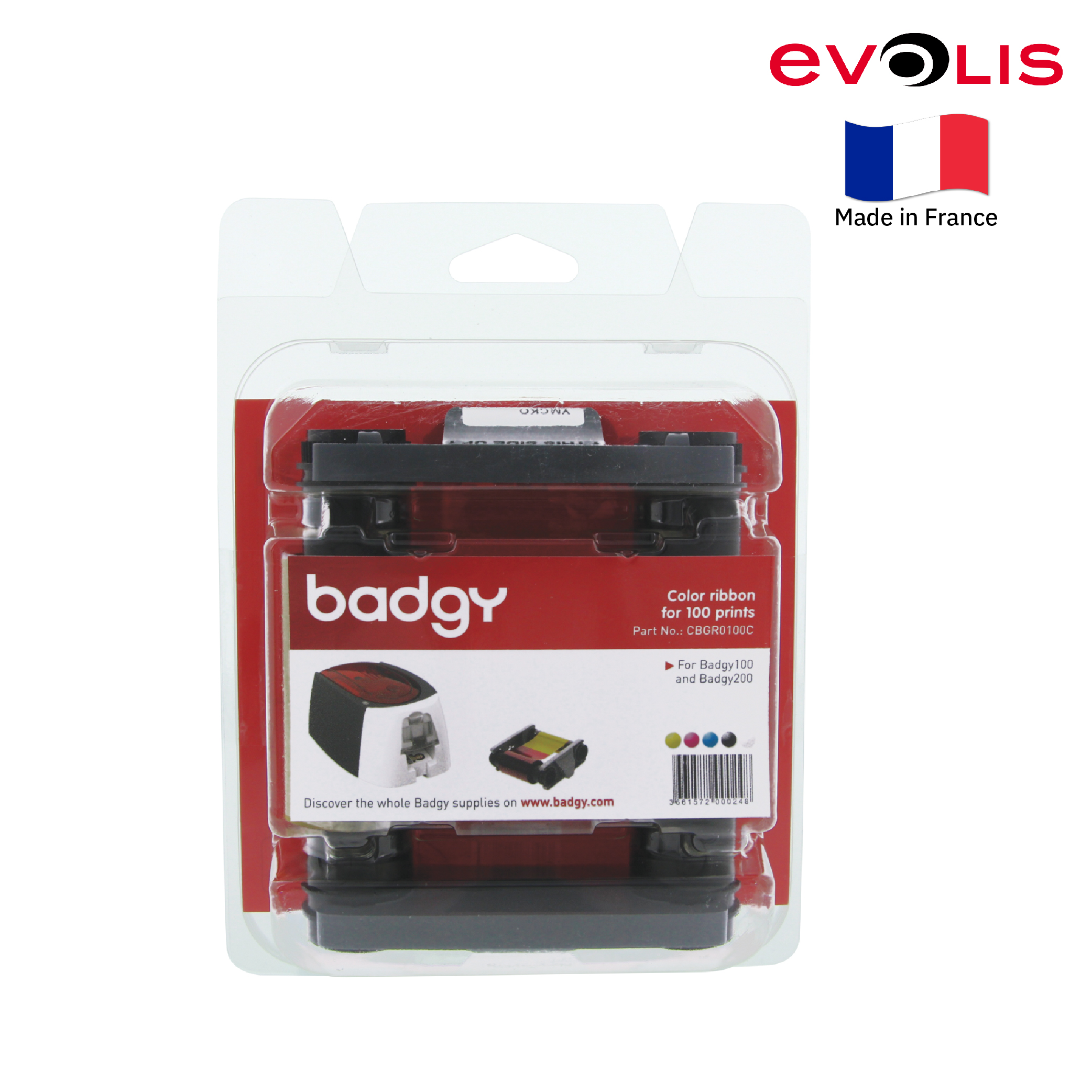 ตลับหมึกเครื่องพิมพ์บัตร Evolis สำหรับ พิมพ์ Badgy100 และ Badgy 200