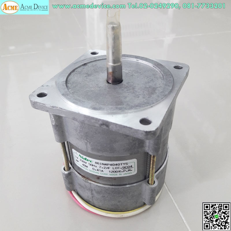 1Phase Induction Motor Nidec รุ่น 86IN4P4040TYS, 40W, 220V