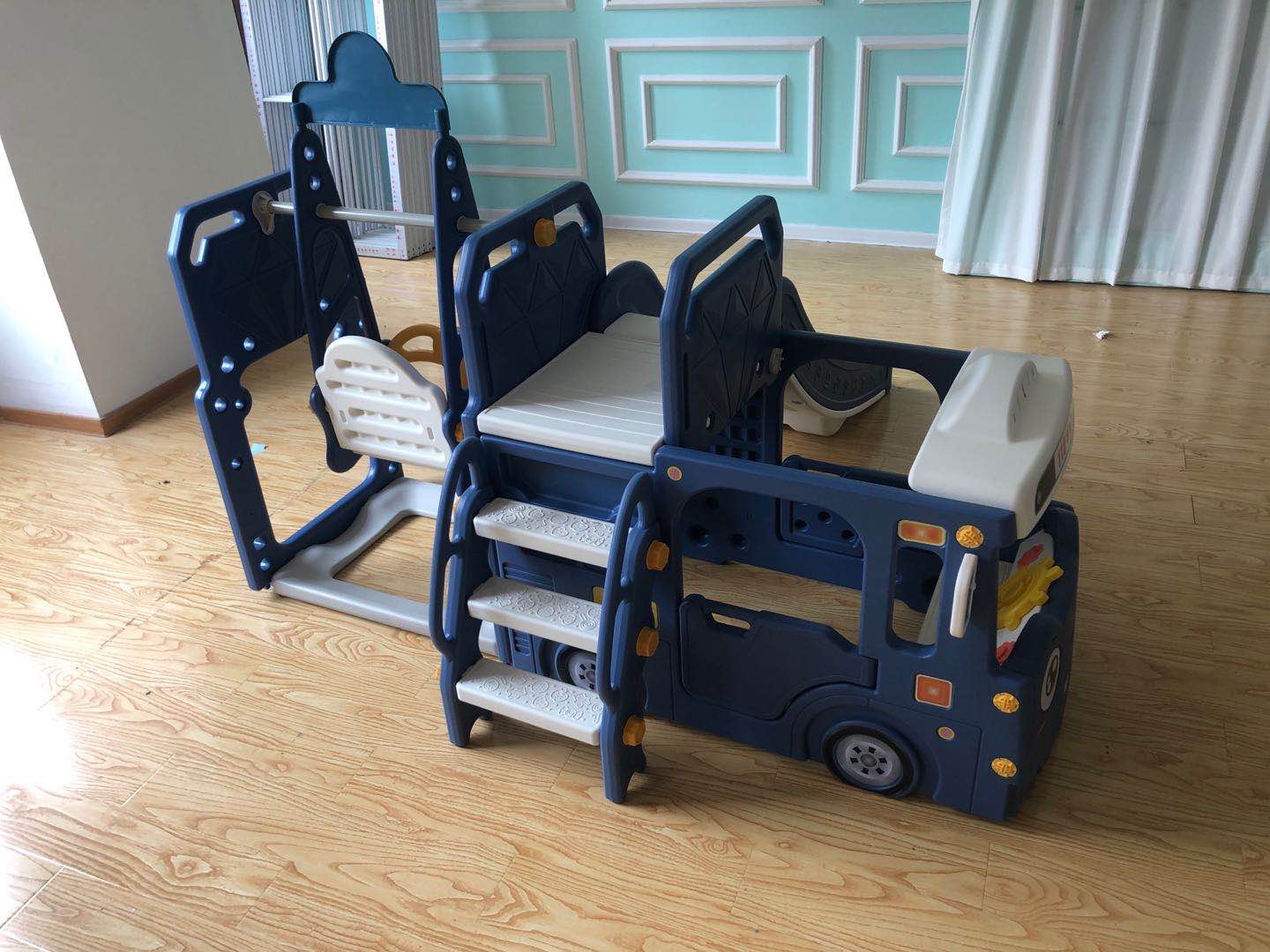 สไลเดอร์รถบัส 3in1 (สีน้ำเงิน) รถบัสพร้อมสไลเดอร์และชิงช้า