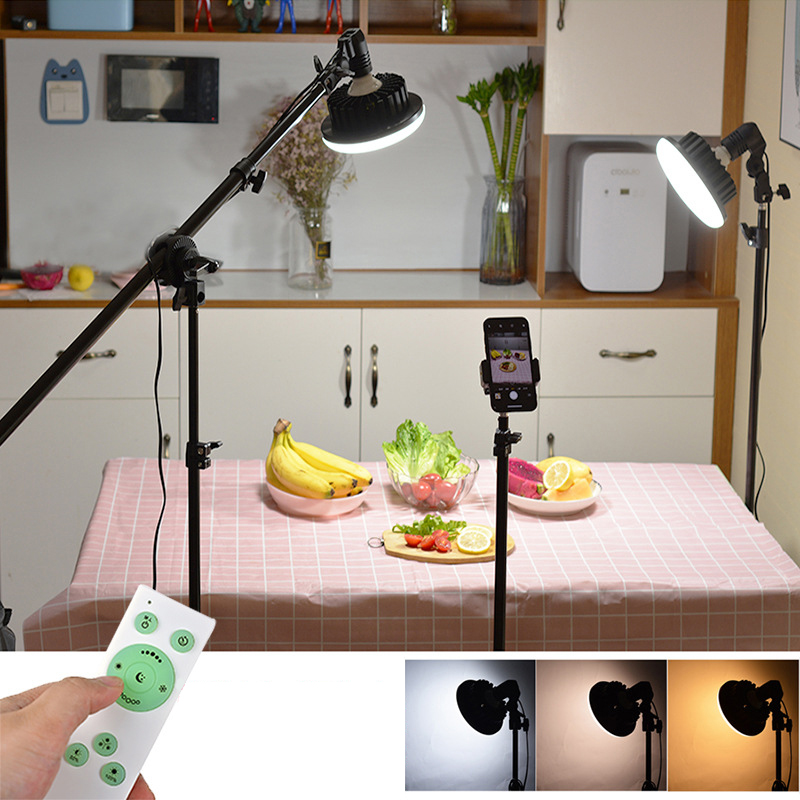 หลอดไฟถ่ายภาพ LED ความสว่างสูง 150W ปรับแสงได้ 3200K-5500K มาพร้อมรีโมทควบคุม