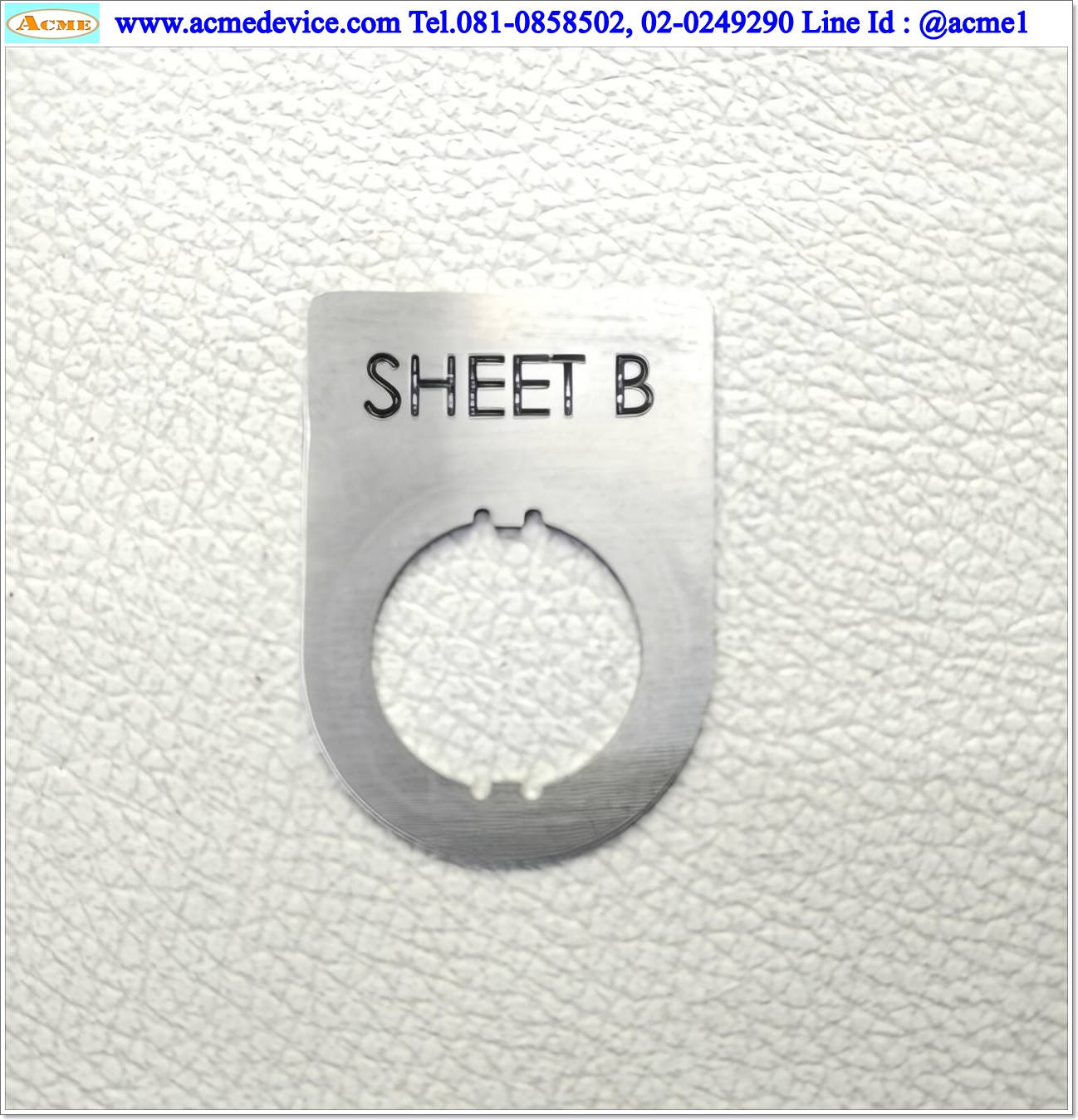 Name plate ตู้คอนโทรล SHEET B, Dai 22 mm. ขนาด 34 x 47 x 1.0 mm