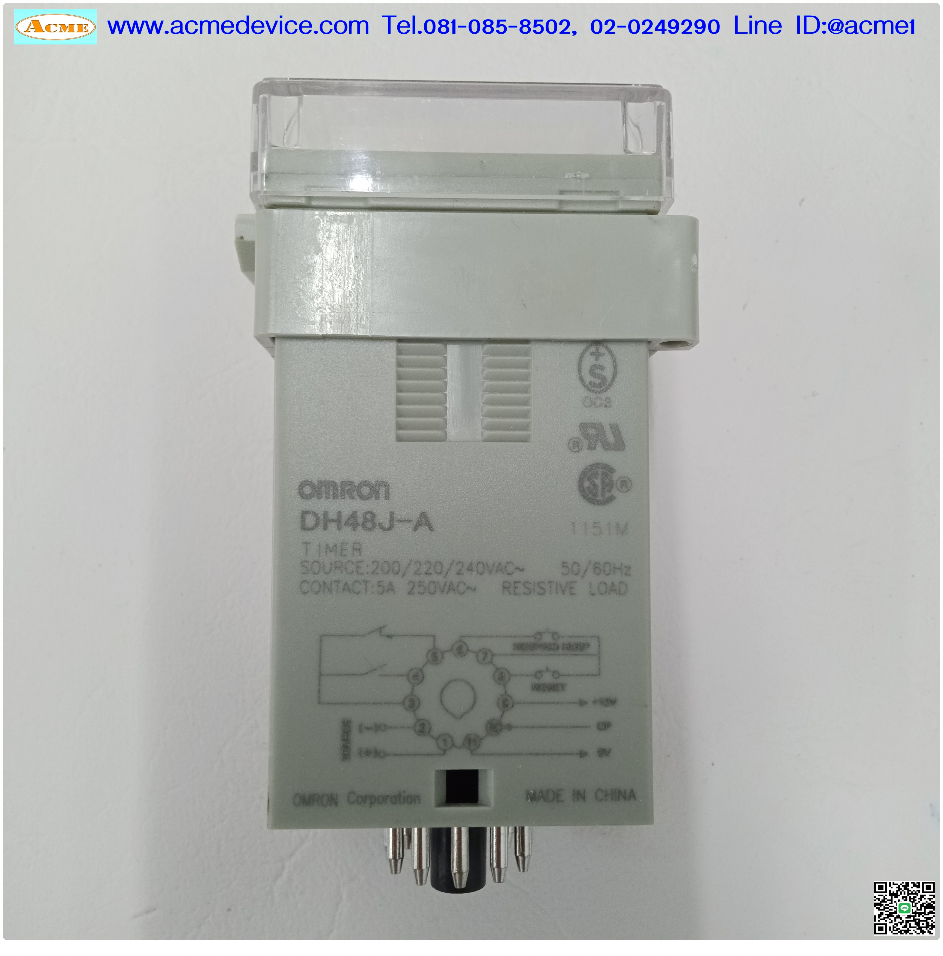 Digital Counter รุ่น DH48J-11A + Socket รุ่น PF-113A, 0-999900, 4 digit, 220Vac