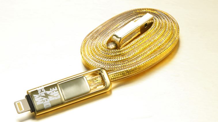 สายเคเบิ้ล 2in1 High-Speed REMAX แท้ สีทองสายถัก (1เมตร)