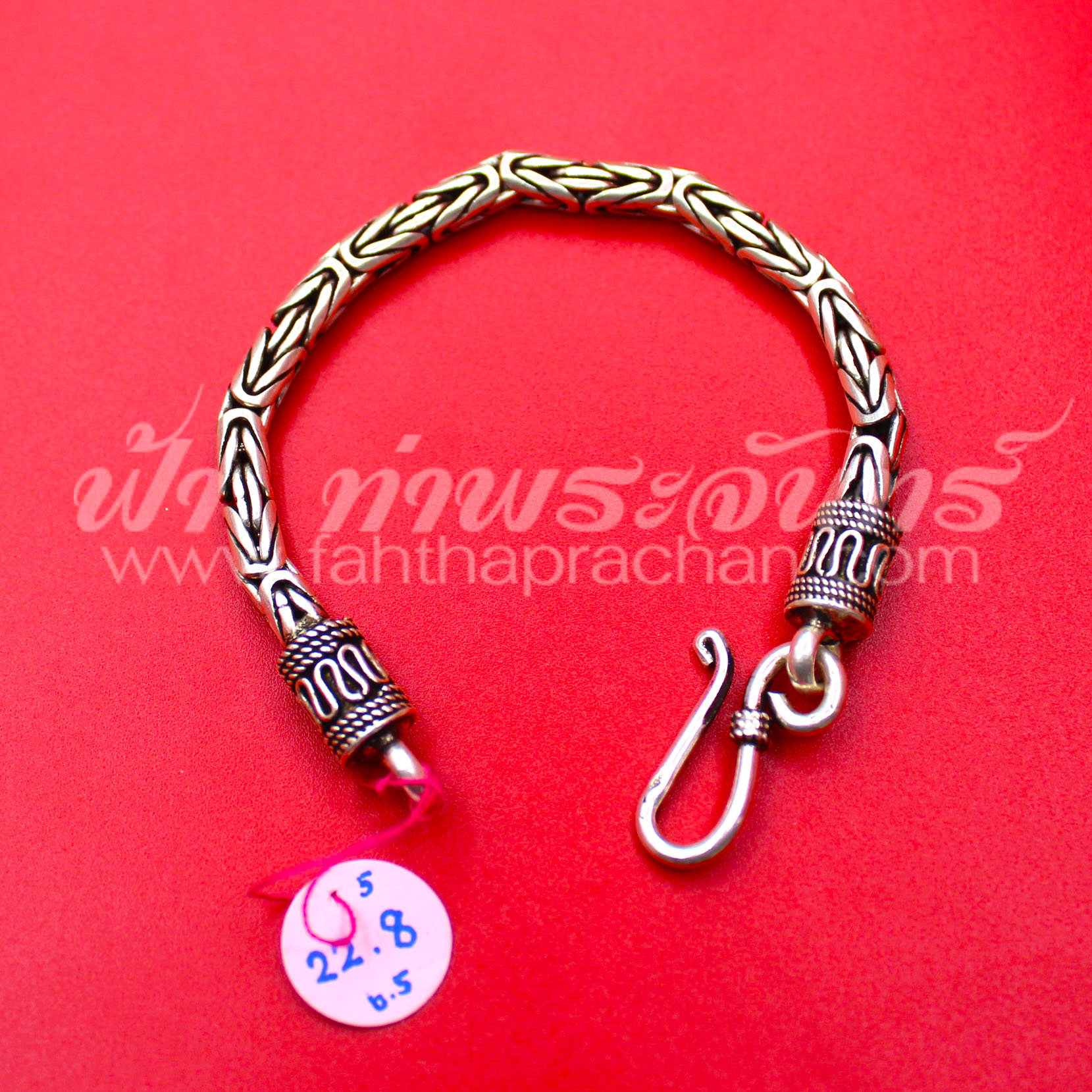 กำไลข้อมือเงินแท้ 92.5% ลายบาหลี รมดำ