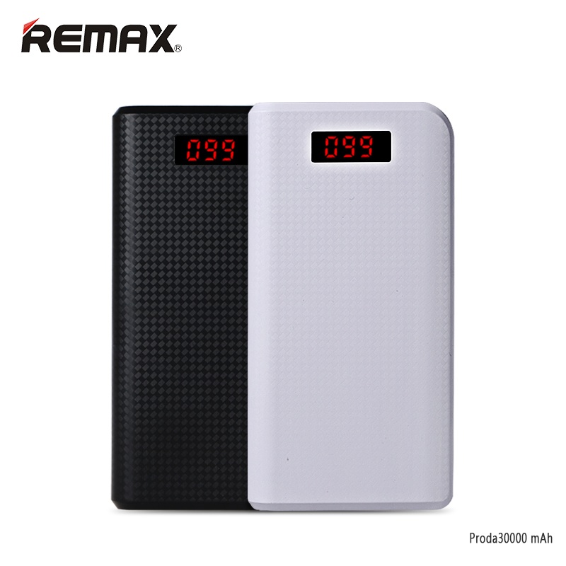 PowerBank 30000mAh REMAX แท้100% สีขาว/ดำ ให้เลือก สำหรับสำรองชาร์จ iPhone, ซัมซุง, Android แท็บเล็ต
