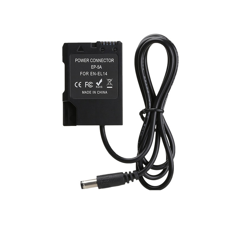 แบตเตอรี่ดัมมี่(แบตไลฟ์สด) ยี่ห้อ FB DC Coupler รุ่น EN-EL14 สำหรับกล้อง Nikon D5500 D5600 D5300 D3300 D3400 d5100 D3200 D3