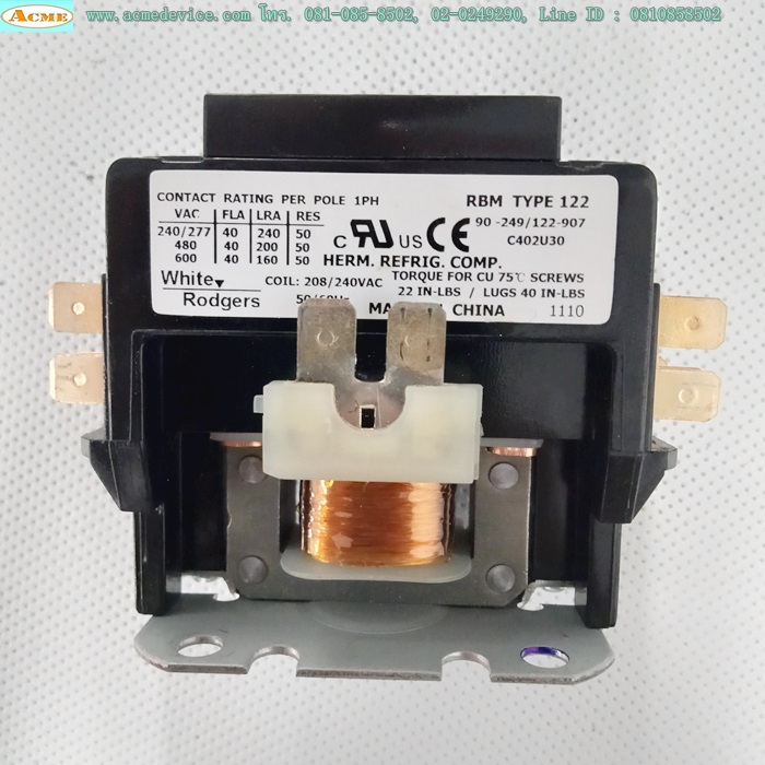 Magnetic Contactor RBM รุ่น Type 122, Current Rating 30-40A, 2Poles, Coil 220Vac