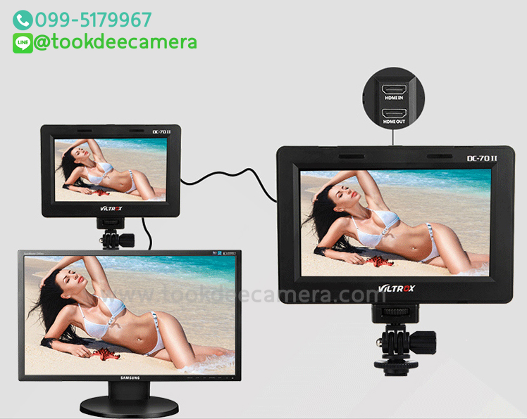 จอภาพViltrox DC-70II HDMI ขนาด 7นิ้ว สำหรับกล้อง DSLR หรือกล้องวิดีโอ