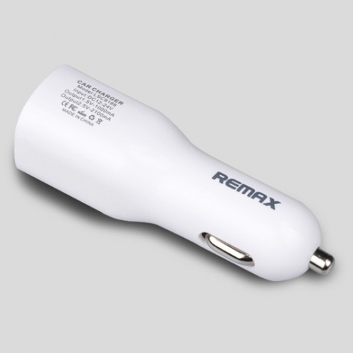 ที่ชาร์จมือถือในรถ USB 2 หัว REMAX ของแท้ (สีขาว)