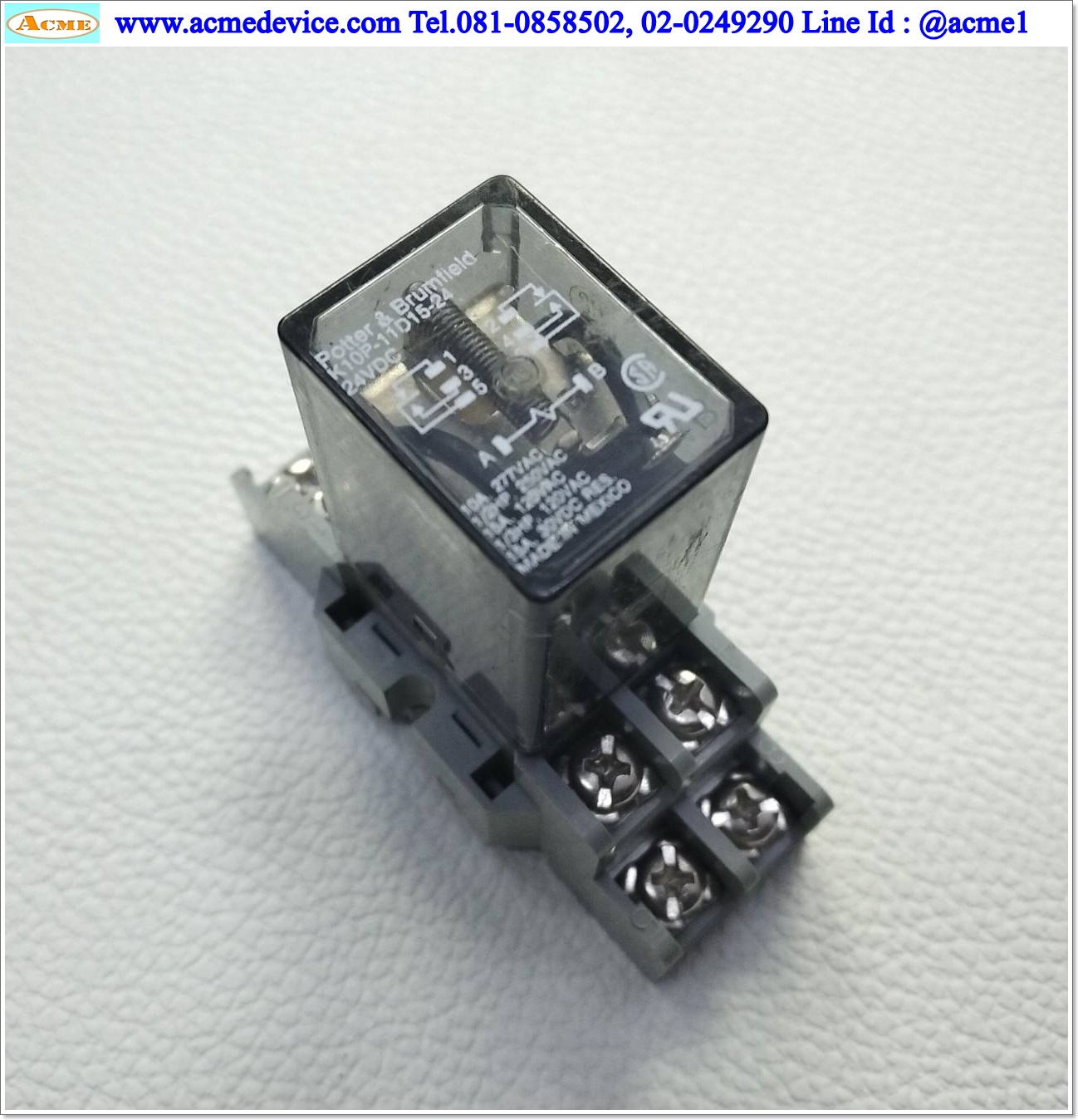 Relay TE รุ่น K10P-11D15-24, Coil 24Vdc + Socket