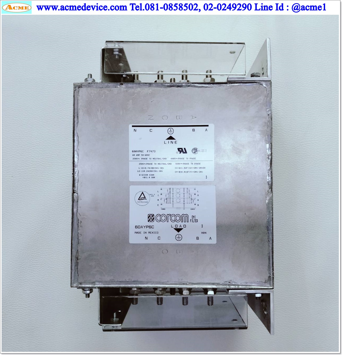 Noise Filter Corcom รุ่น 60AYP6C, 3PH, 60A, 440V