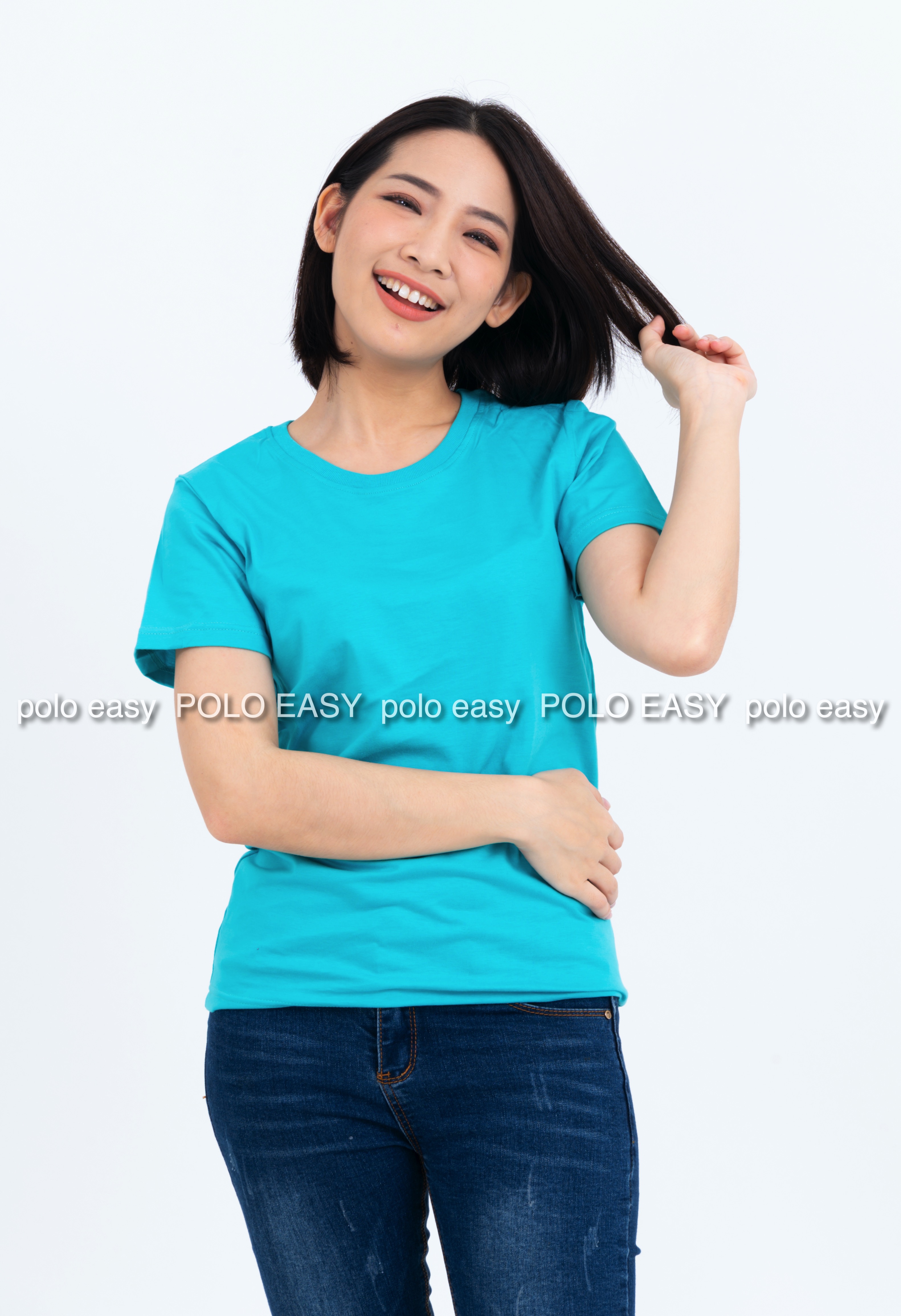 S เสื้อยืด สีเขียวมิ้นต์ คอกลม แขนสั้น Size S