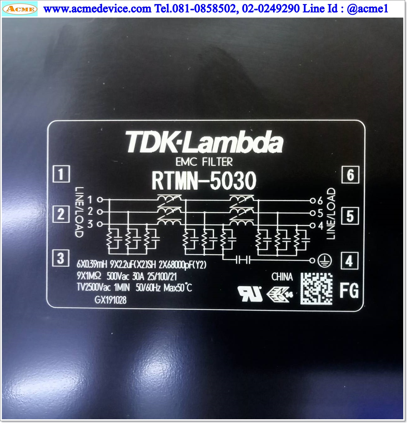 Noise Filter TDK รุ่น RTMN-5030, 3HP, 500V, 30A