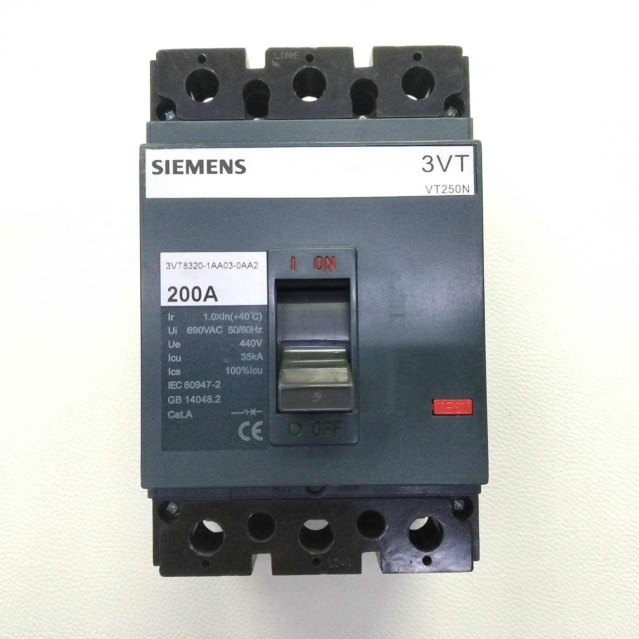 Breaker 3P Siemens รุ่น 3VT8320-1AA03-0AA2, 440V, 200A