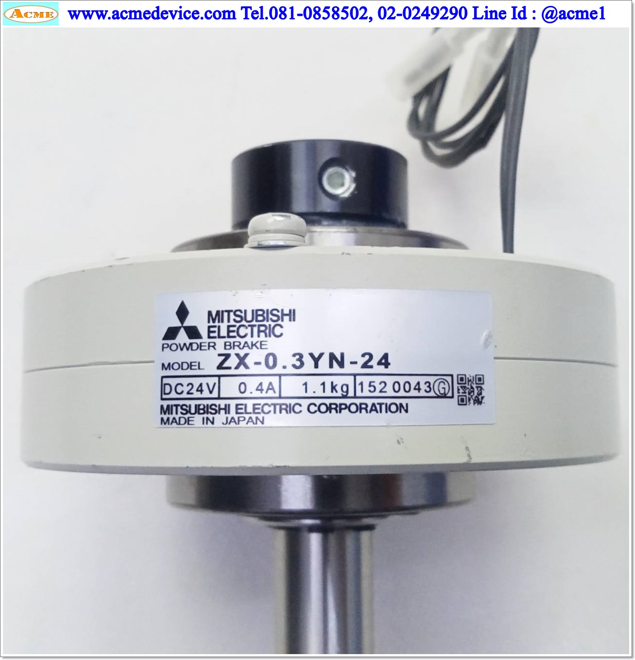 Tension, Powder Clutch Mitsubishi รุ่น ZX-0.3YN-24, 24Vdc, 3 Nm.