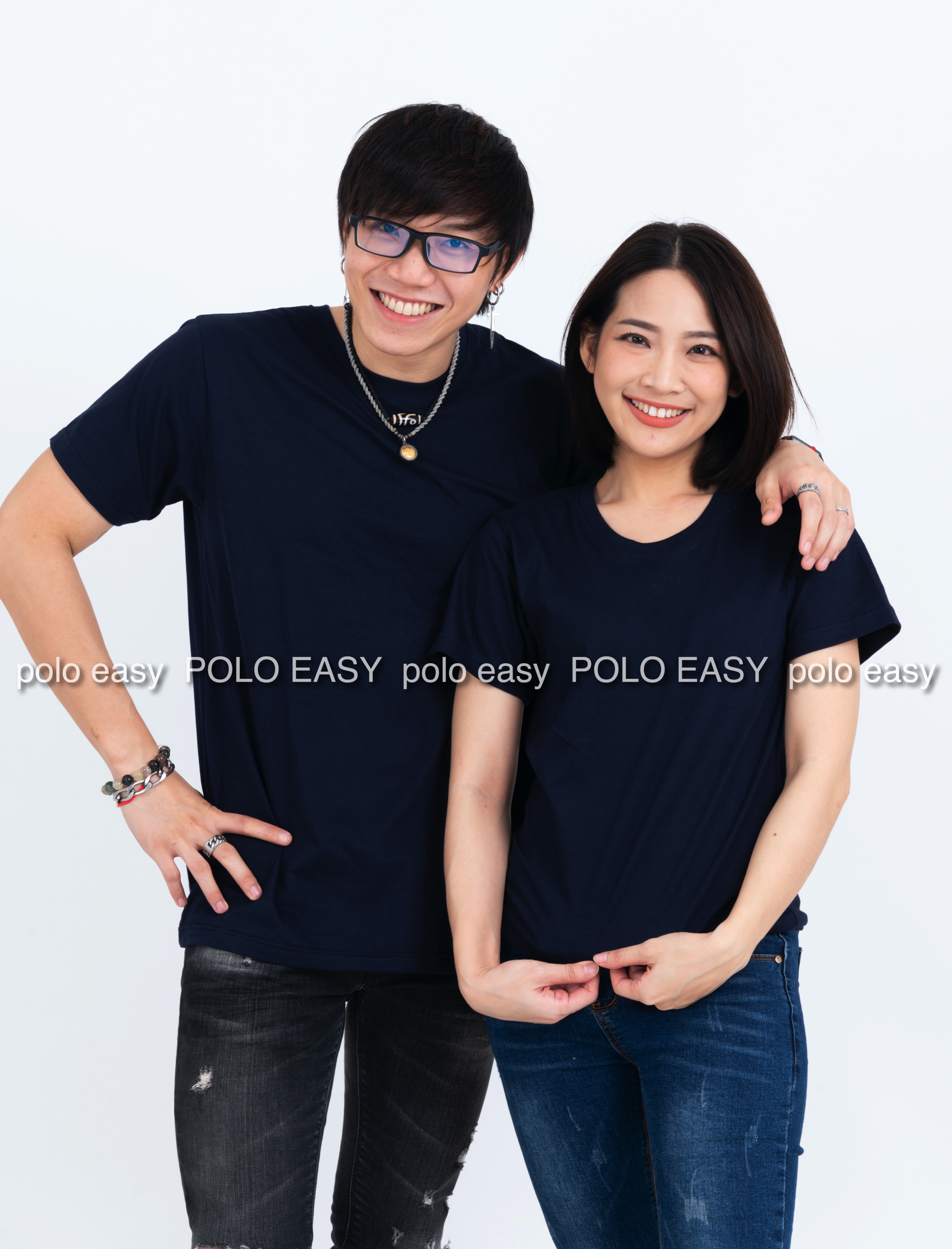 2XL เสื้อยืด สีกรมท่า คอกลม แขนสั้น Size 2XL