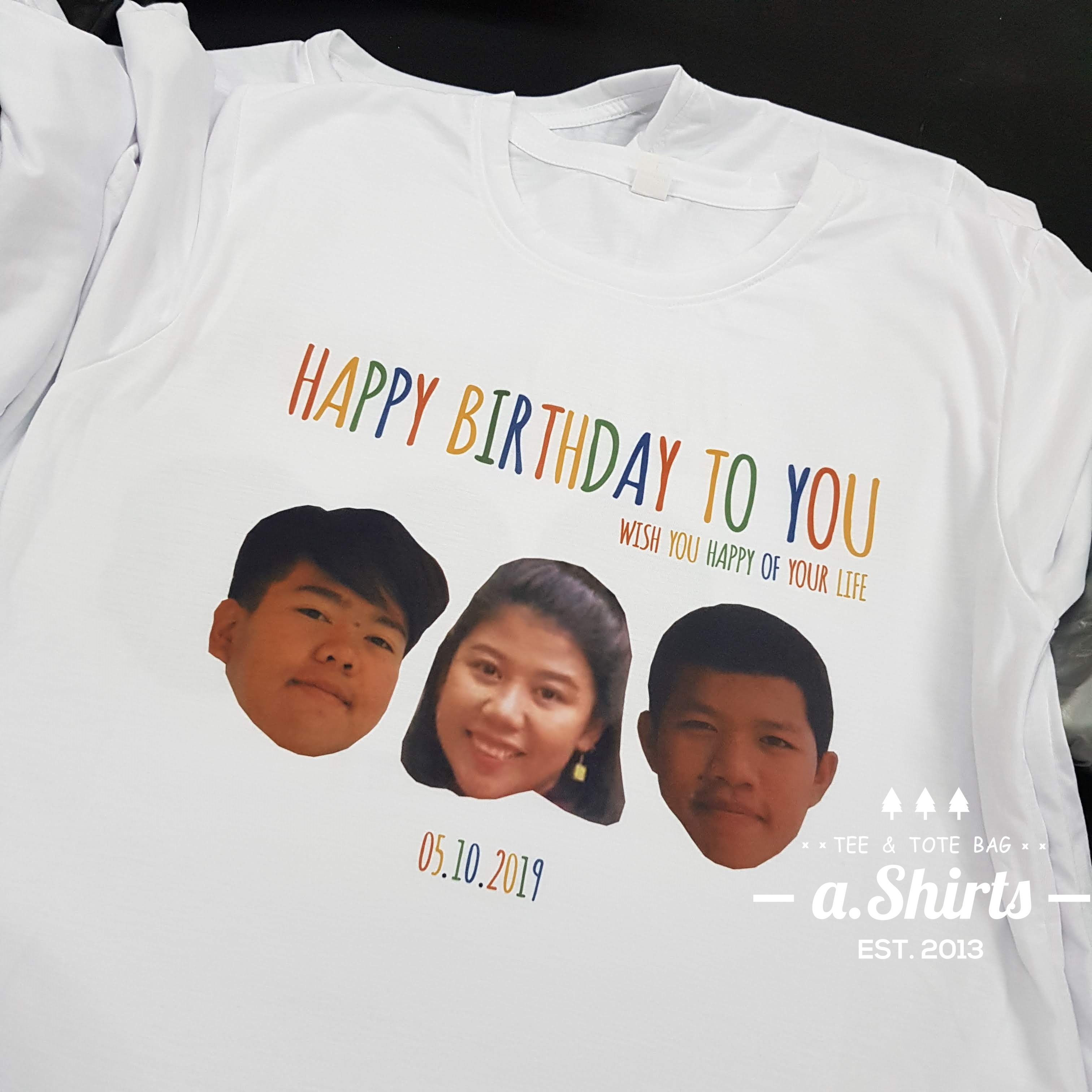 เสื้อยืดสั่งทำ ลายหน้าตัวเอง หน้าแฟน หน้าน้องหมา หน้าน้องแมว