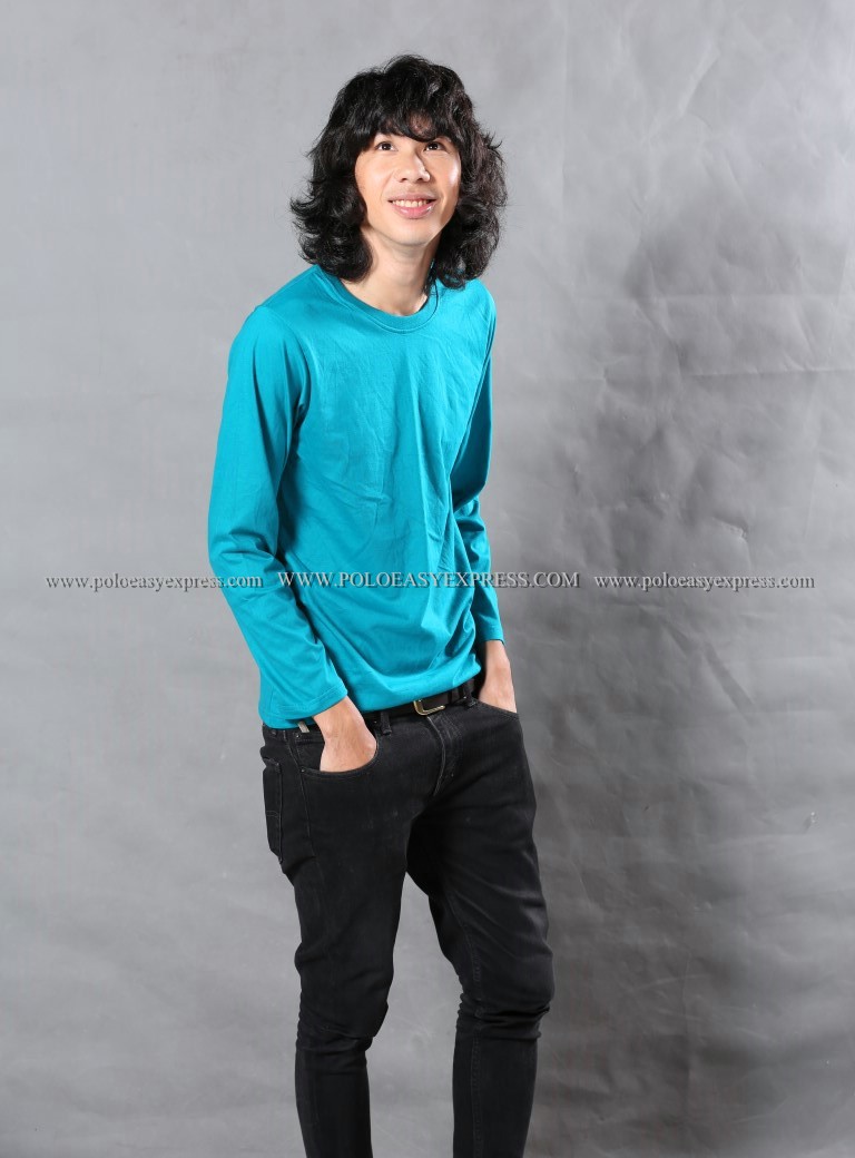 เสื้อยืด สีหยก คอกลม แขนยาว Size 2XL
