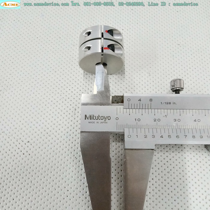 Coupling ขนาด ID 6/6mm, OD 25mm, L 16mm, Rigid Shaft Coupling