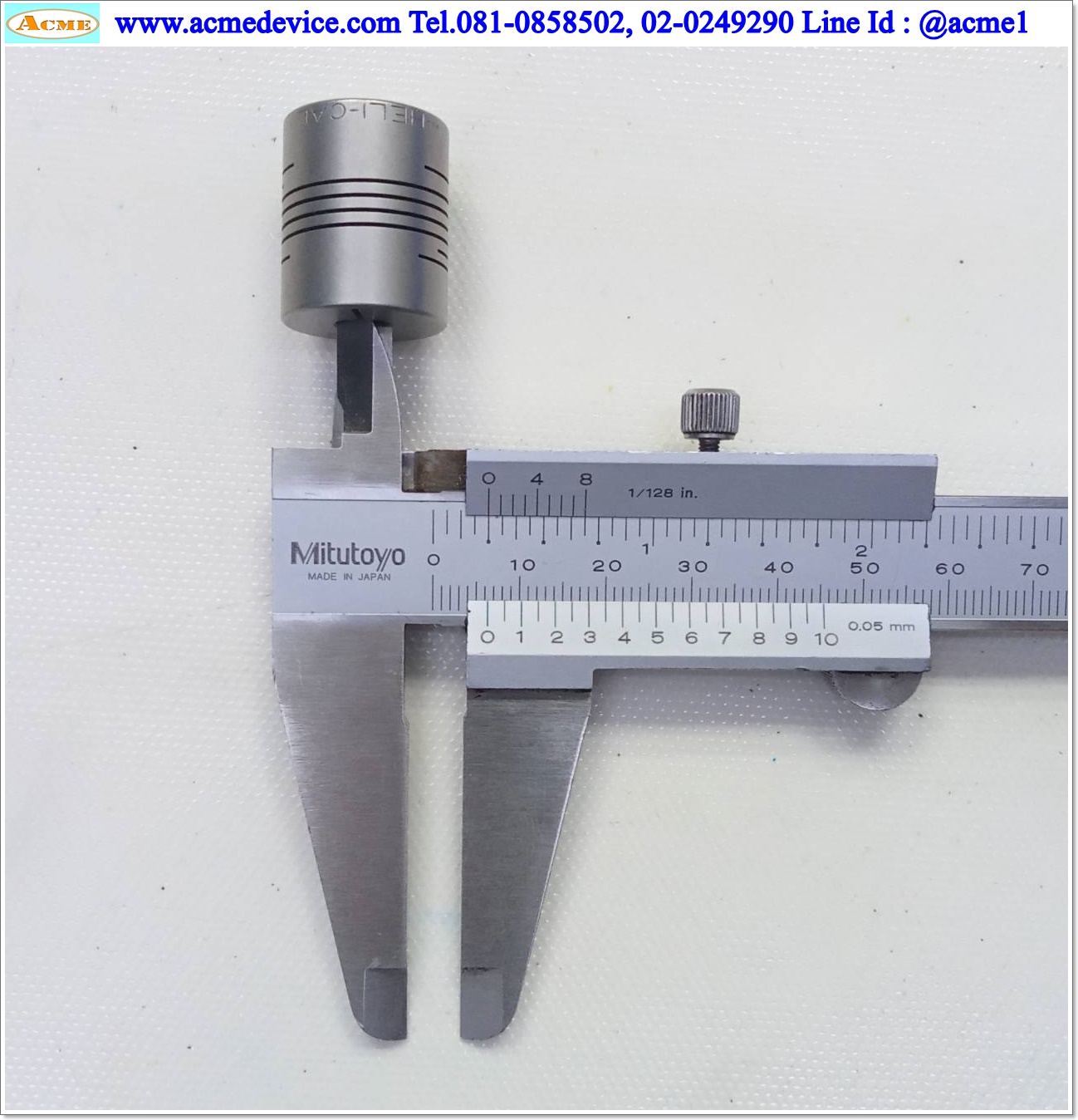 Coupling HELICAL ขนาด ID 6.35/6.35mm, OD 19mm, L 23mm, Stainless