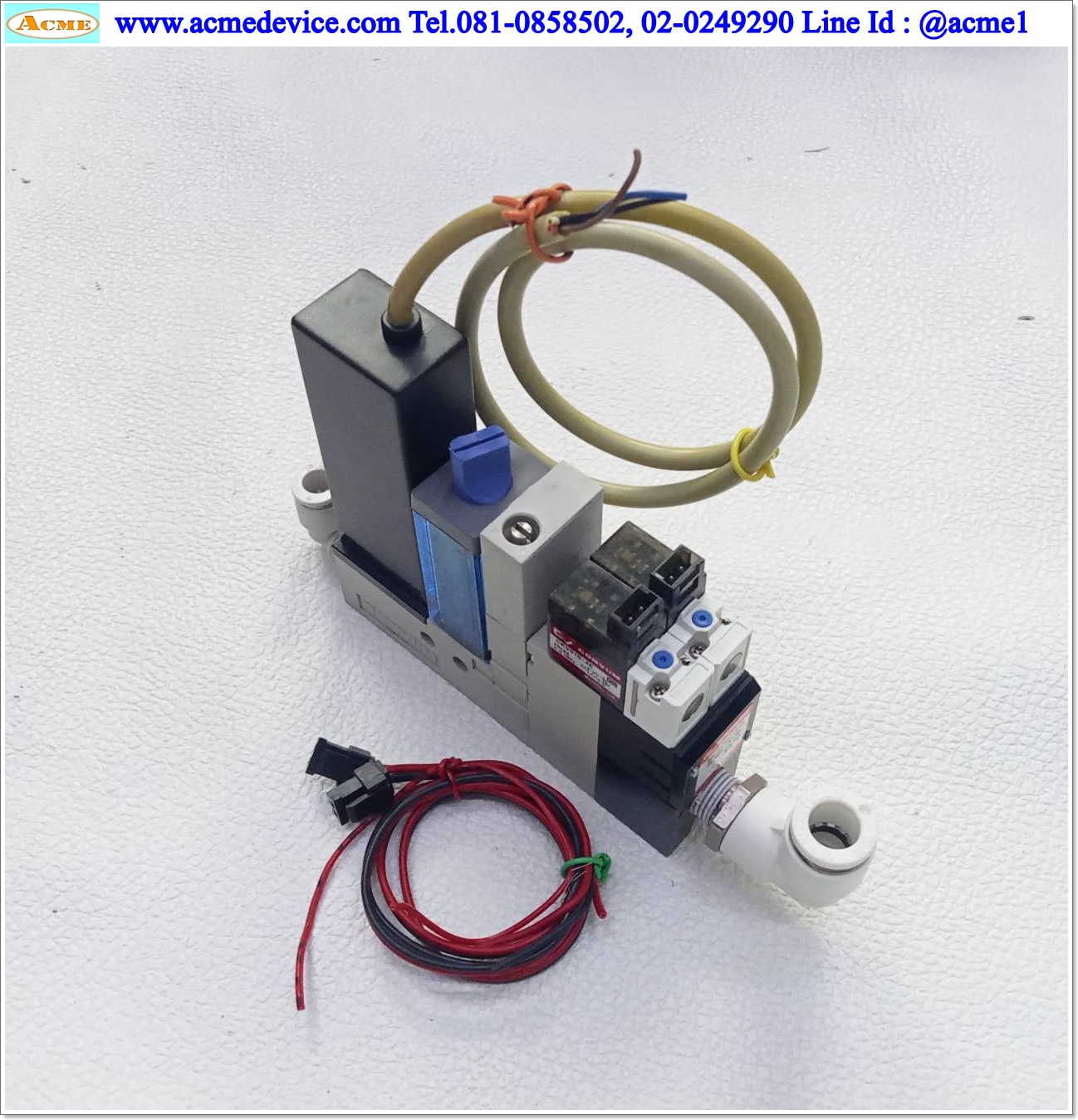 Vacuum Ejector Convum รุ่น MC22M10HSZL4BLR606 + MPS-V23C-NGA, 24Vdc, NPN, Analog Out 1-5V