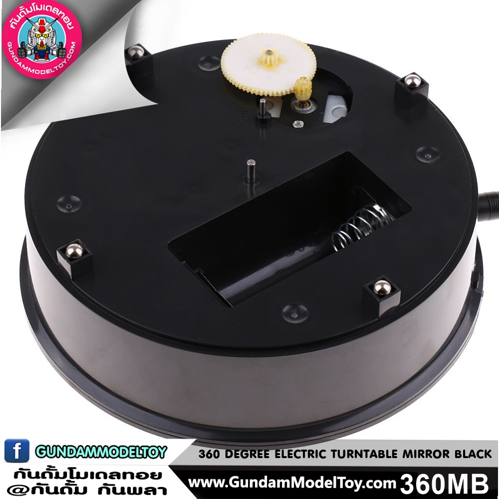 ฐานหมุนโมเดลพื้นกระจกสีดำ 360 DEGREE ELECTRIC TURNTABLE MIRROR BLACK เครื่องมือ อุปกรณ์ต่อโมเดล กันดั้ม กันพลา