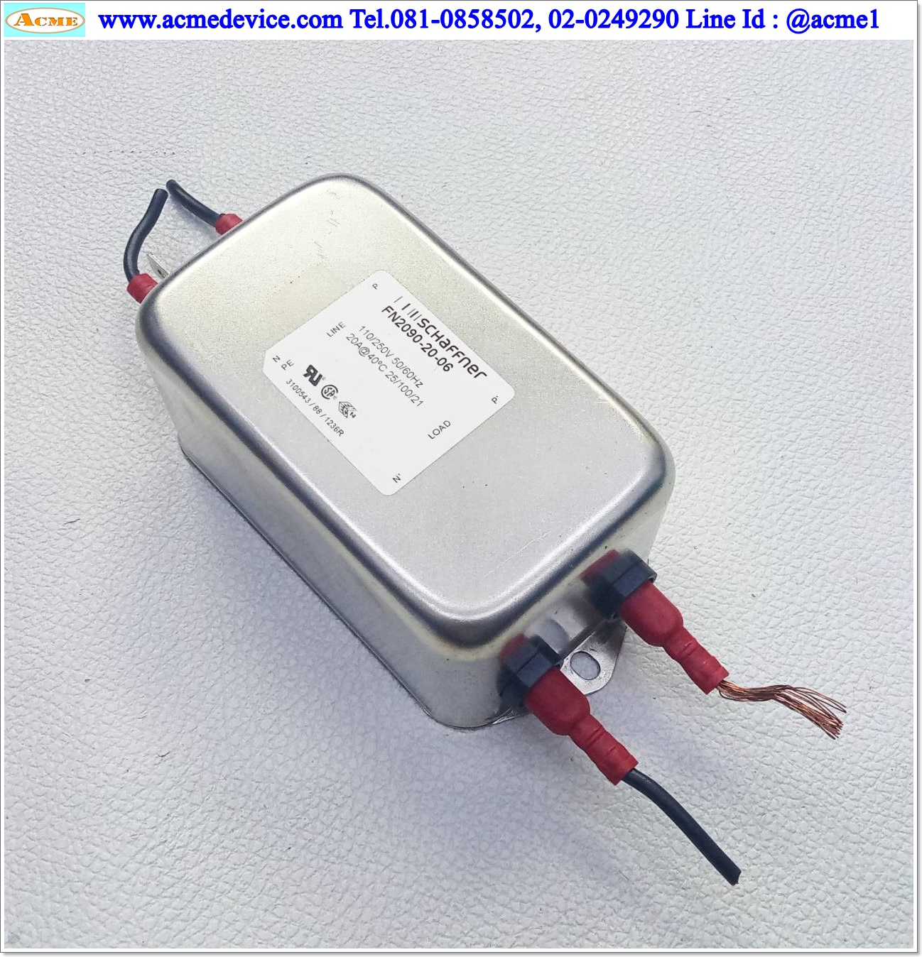 Noise Filter Schaffner รุ่น FN2090-20-06, 110/250V, 20A