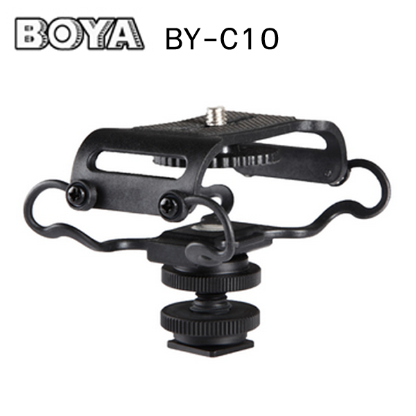 BOYA BY C10 Universal Camera Microphone Shockmount with 14 Mounting Thread - Fits the Zoom H4n, H5, H6, Tascam DR-40, DR-05, DR-07 & Similar Recorders รับประกันศูนย์ไทย 1 ปี