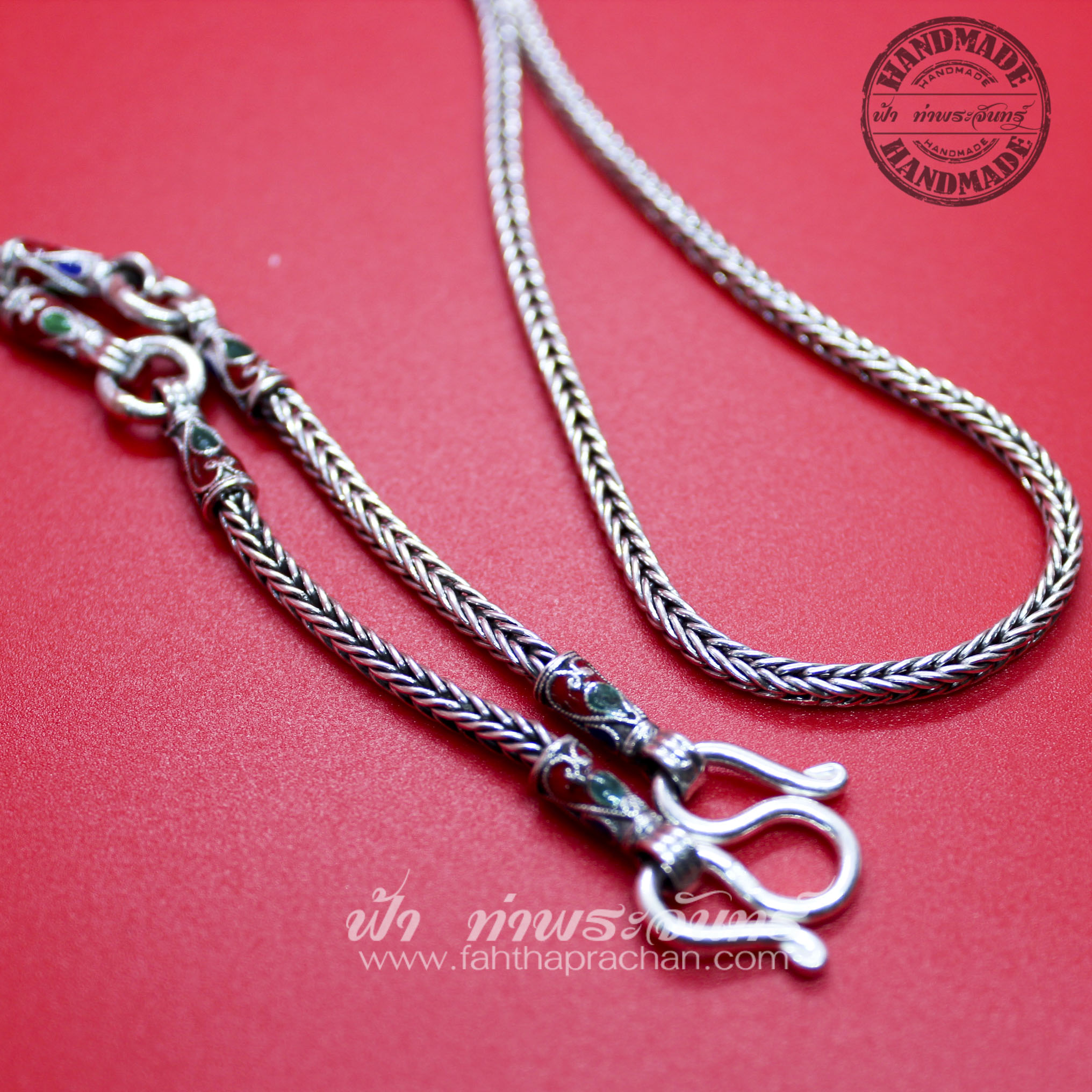 สร้อยคอเงินแท้ 92.5 หัวจรวด แบบ 3 ห่วง