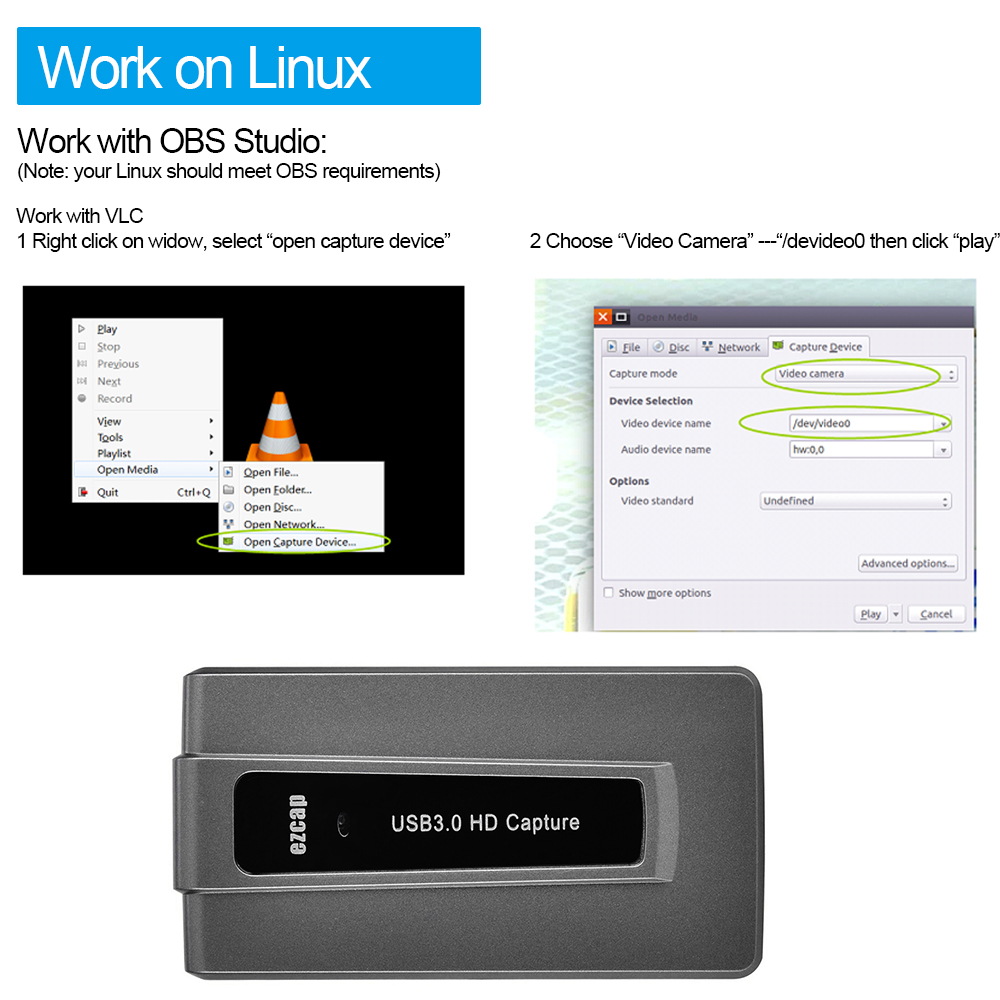 EZCAP USB3 HDMI Video Capture(อุปกรณ์ต่อกล้องเพื่อถ่ายทอดสดLIVE) ราคาถูกสุดๆ