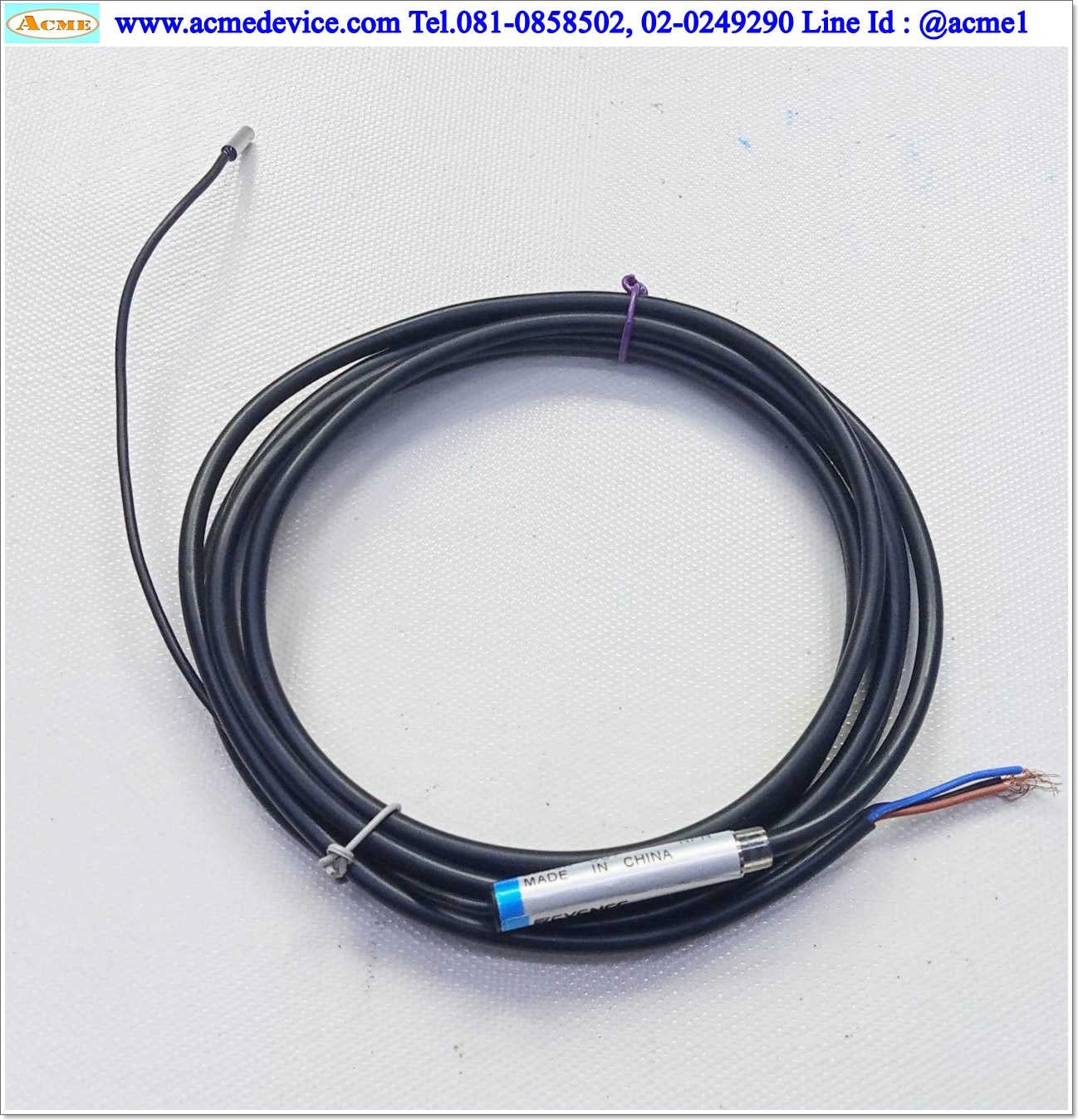 Proximity Keyence รุ่น EM-030, M3, ระยะ 0.6mm, NO, NPN, Inductive (China)