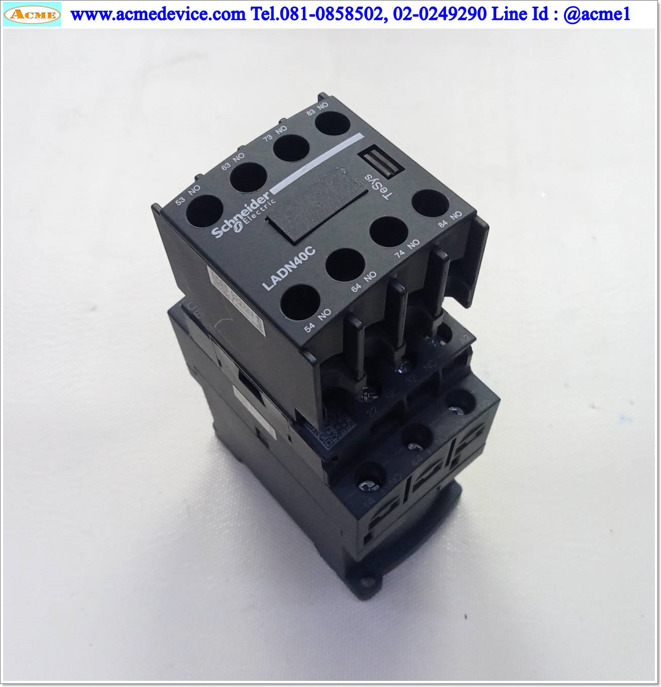 Control Relay Schneider รุ่น CAD32BD + LADN40C, 10A, Coil 24Vdc (ดำ)