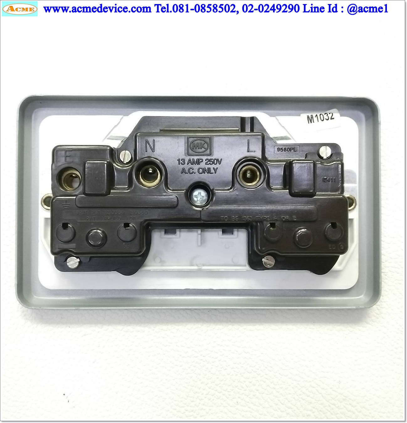 Switched Socket MK รุ่น 2 Gang DP metalclad