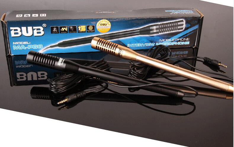 ไมโครโฟนยี่ห้อ BUB MA-P68 สีดำ สำหรับสมาร์ทโฟน iPAD iPhone Tablet ทุกรุ่น