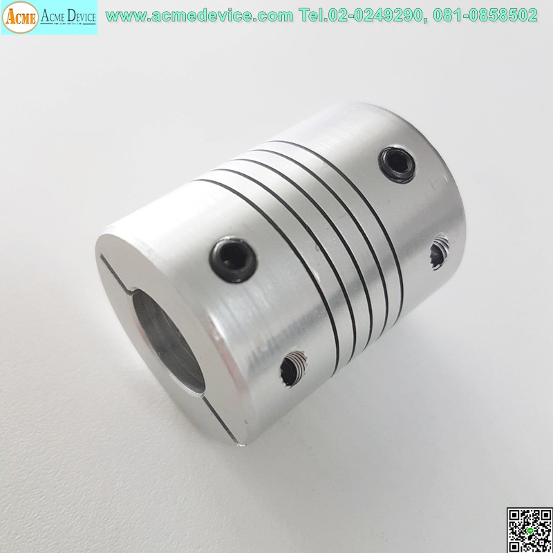Coupling Aluminum ขนาด ID 15/15mm, OD 32mm, L 40mm