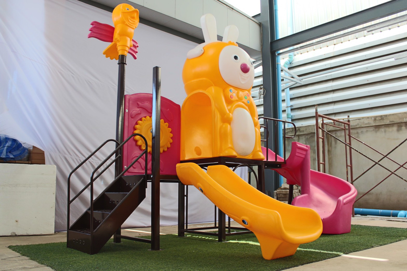 เครื่องเล่นสนาม ชุด แรบบิทสองสไลด์ เครื่องเล่นสร้างจินตนาการ