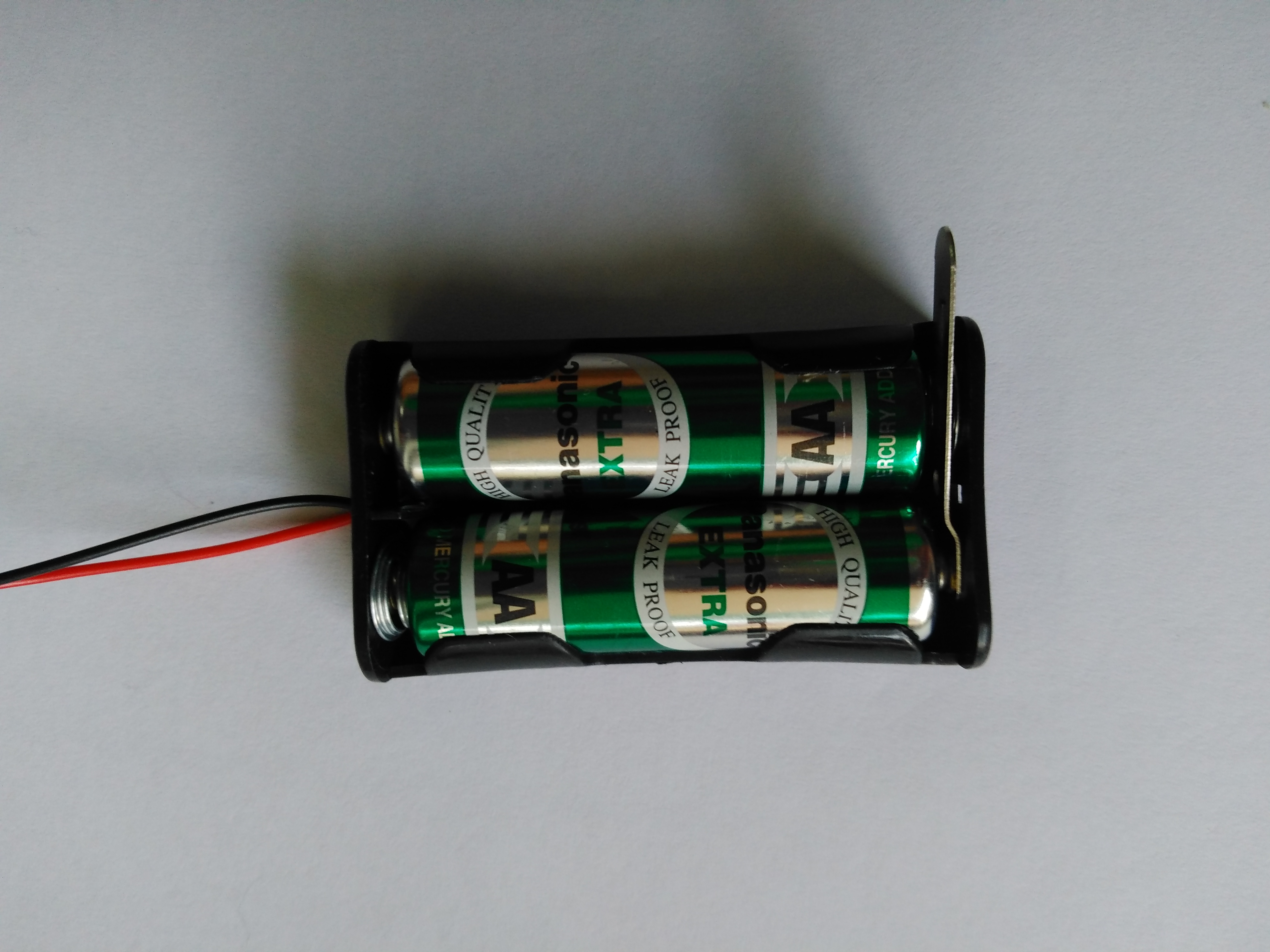 ลังถ่านขนาด AA*2 ก้อนแบบมีสะพานไฟ