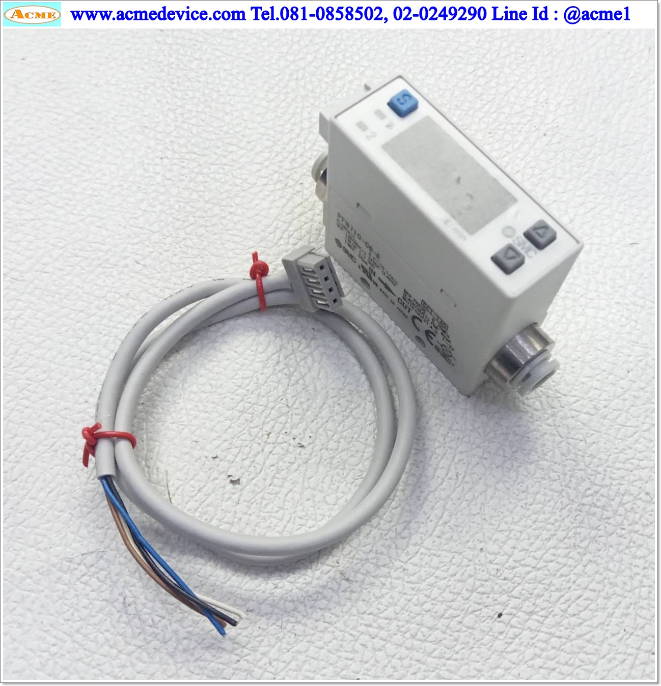 Flow switch SMC รุ่น PFM710-C6-E, 0.2-10 L/min, Max Press 0.75MPa, PNP, Analog out 1-5V