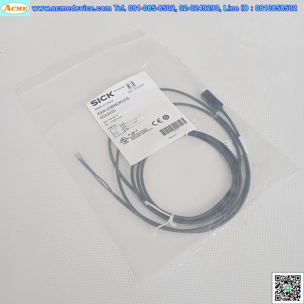 Proximity Sick รุ่น IQ06-03BNOKU2S, ระยะ 2.43mm, NPN, NC, Inductive