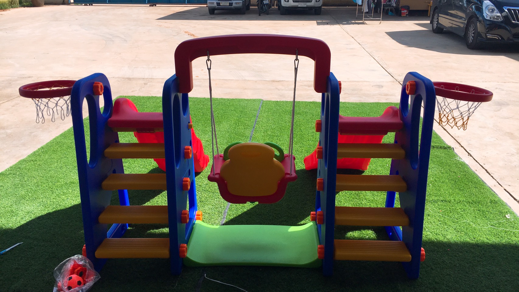 กระดานลื่นชิงช้าคู่หูสองทาง สีแดงแสนสนุก DP-PG1033