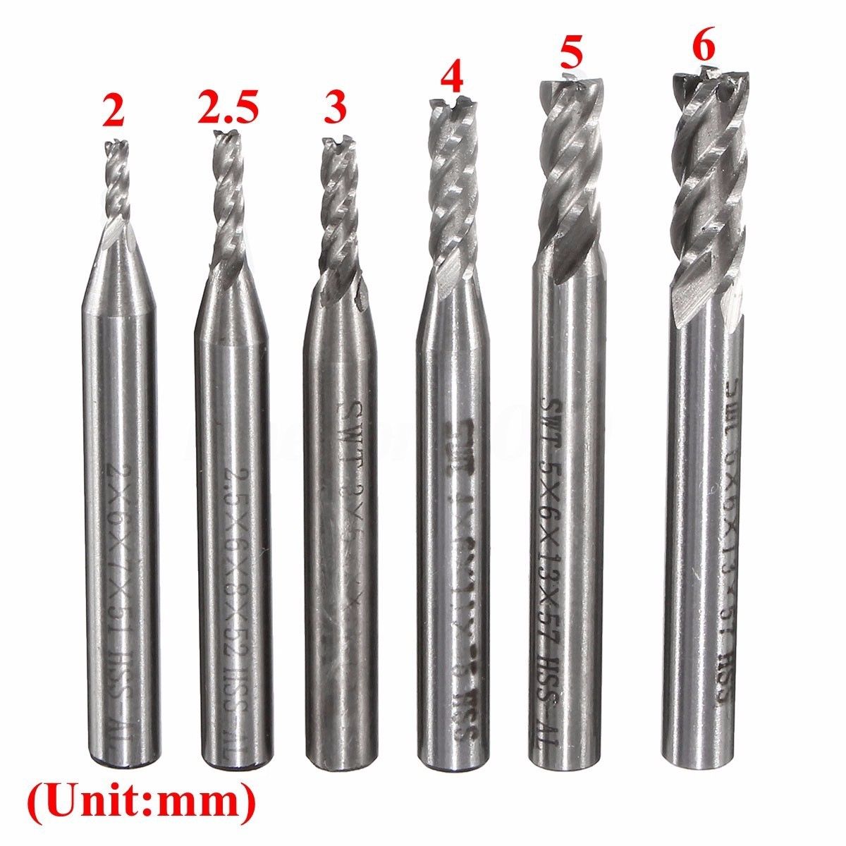 6pcs-set-2-6mm-HSS-Straight-Shank-4-Flute-End-Mill-Cutter-CNC-Drill-Bit-Tool 6pcs-set-2-6mm-HSS-Straight-Shank-4-Flute-End-Mill-Cutter-CNC-Drill-Bit-Tool 6pcs-set-2-6mm-HSS-Straight-Shank-4-Flute-End-Mill-Cutter-CNC-Drill-Bit-Tool 6pcs-set-2-6mm-HSS-Strai
