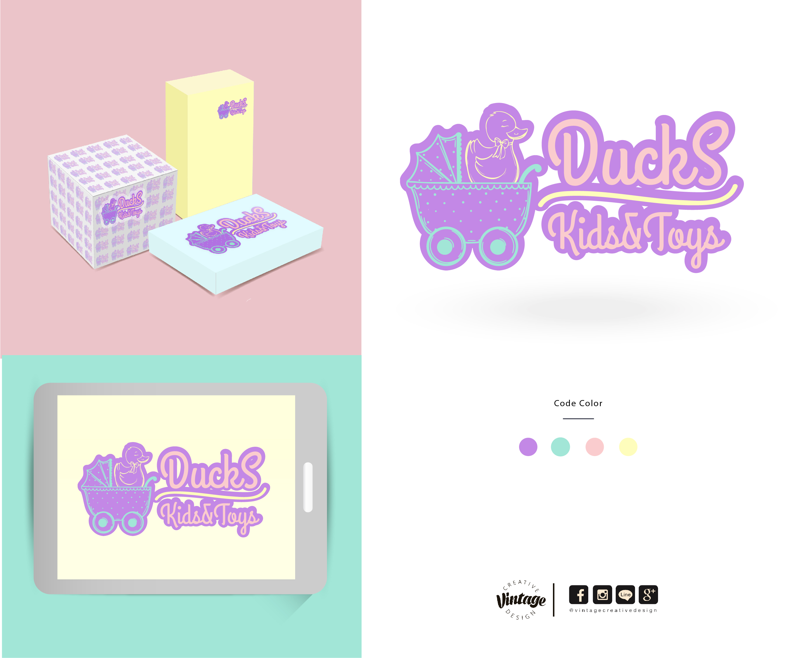 ออกแบบโลโก้ ร้านDucks kids & toys ร้านของเล่นเด็ก ของเล่นเสริมพัฒนาการ เสื้อผ้าเด็ก ของใช้เด็ก