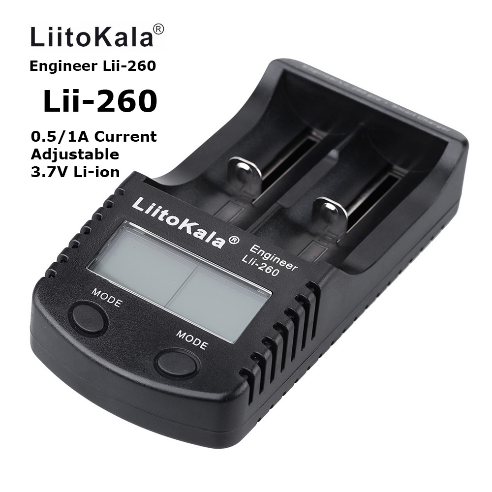 ที่ชาร์จแบตเตอรี่ LiitoKala Engineer Lii-260 แสดงความจุ mAh และทำ Discharge ได้ สำหรับแบต 3.7v ของแท้ Original 100% สำหรับ 26650 18650 14500