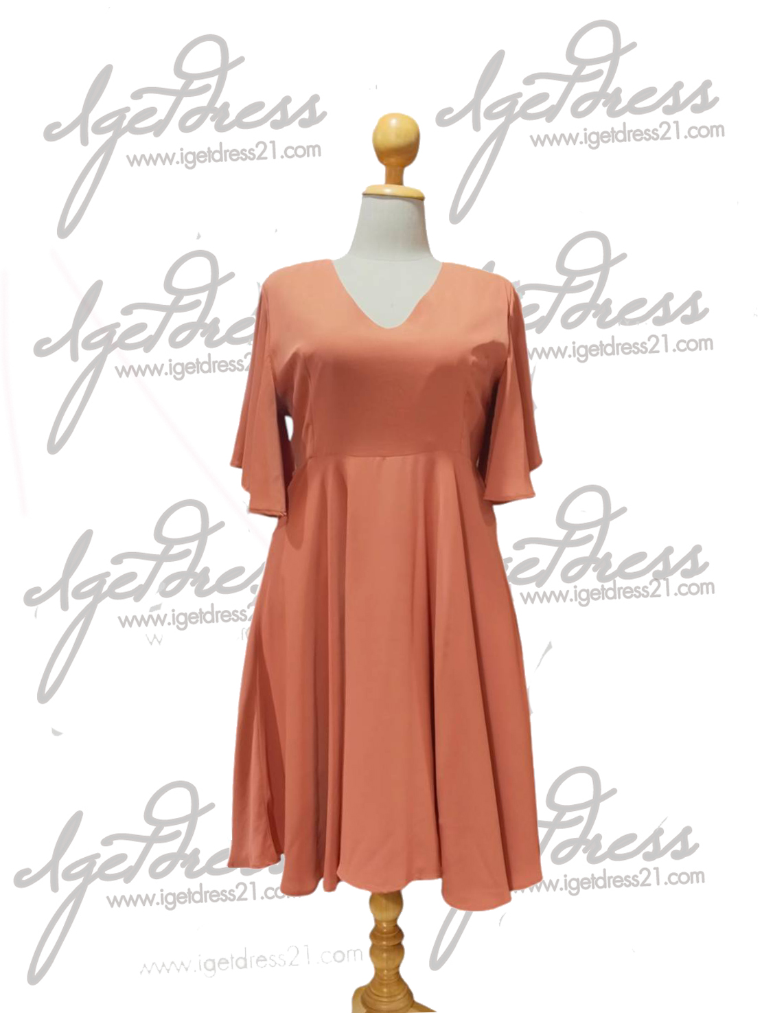 ราตรีสั้นสีน้ำตาลนู้ด (3XL)