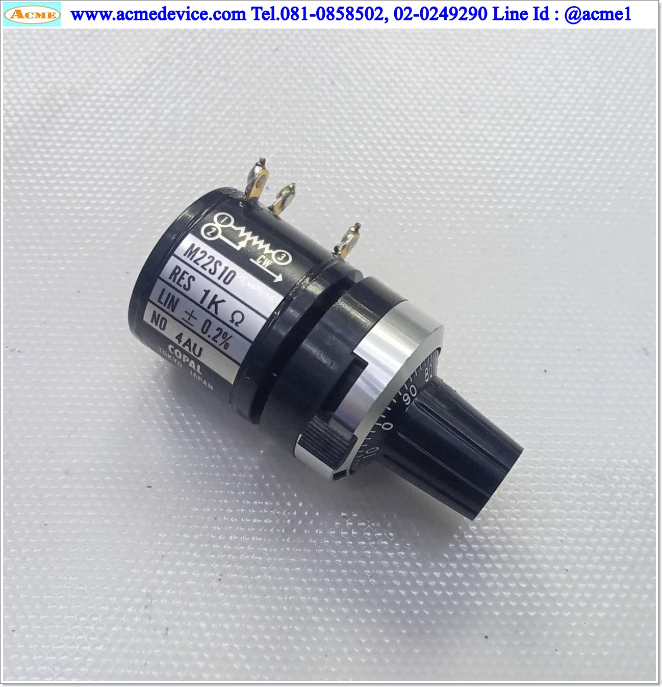 ตัวต้านทาน Copal รุ่น M22S10 & Dial Sakae MG20-22B6, 1KΩ, Potentiometer